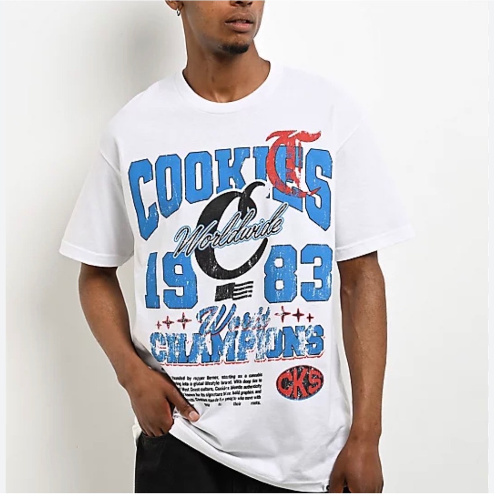 Cookies "Champions Only" Graphic T-Shirt – White – Men's XL – Zumiez